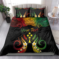 Personalised Kosrae Liberation Day Bedding Set Polynesian Tattoo and Plumeria Reggae Color LT03 - Polynesian Pride