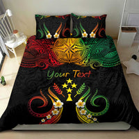 Personalised Kosrae Liberation Day Bedding Set Polynesian Tattoo and Plumeria Reggae Color LT03 - Polynesian Pride