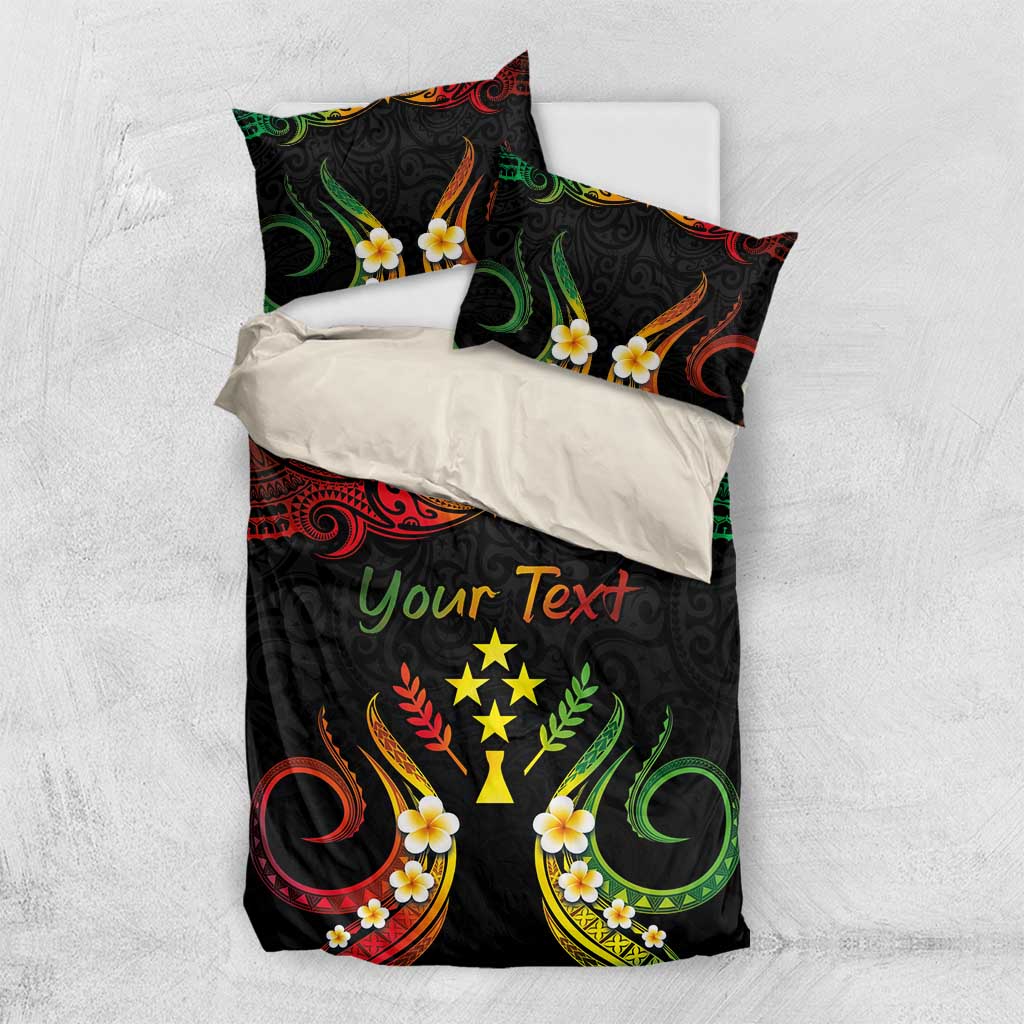 Personalised Kosrae Liberation Day Bedding Set Polynesian Tattoo and Plumeria Reggae Color LT03 US Twin 172cm x 218cm Reggae - Polynesian Pride