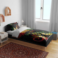 Personalised Kosrae Liberation Day Bedding Set Polynesian Tattoo and Plumeria Reggae Color LT03 - Polynesian Pride