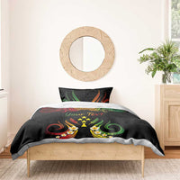 Personalised Kosrae Liberation Day Bedding Set Polynesian Tattoo and Plumeria Reggae Color LT03 - Polynesian Pride