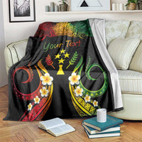 Personalised Kosrae Liberation Day Blanket Polynesian Tattoo and Plumeria Reggae Color LT03 Reggae - Polynesian Pride