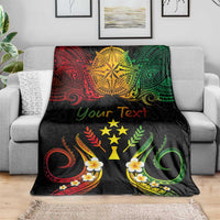 Personalised Kosrae Liberation Day Blanket Polynesian Tattoo and Plumeria Reggae Color LT03 - Polynesian Pride