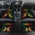 Personalised Kosrae Liberation Day Car Mats Polynesian Tattoo and Plumeria Reggae Color