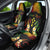 Personalised Kosrae Liberation Day Car Seat Cover Polynesian Tattoo and Plumeria Reggae Color