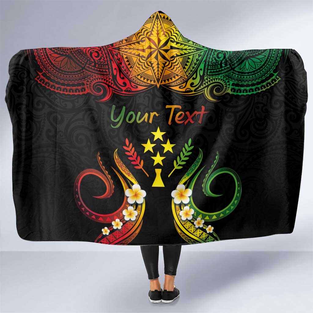 Personalised Kosrae Liberation Day Hooded Blanket Polynesian Tattoo and Plumeria Reggae Color LT03 One Size Reggae - Polynesian Pride