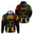 Personalised Kosrae Liberation Day Hoodie Polynesian Tattoo and Plumeria Reggae Color