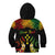 Personalised Kosrae Liberation Day Kid Hoodie Polynesian Tattoo and Plumeria Reggae Color