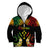 Personalised Kosrae Liberation Day Kid Hoodie Polynesian Tattoo and Plumeria Reggae Color