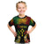 Personalised Kosrae Liberation Day Kid T Shirt Polynesian Tattoo and Plumeria Reggae Color