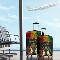 Personalised Kosrae Liberation Day Luggage Cover Polynesian Tattoo and Plumeria Reggae Color LT03 - Polynesian Pride