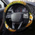 Kosrae Liberation Day Steering Wheel Cover Polynesian Tattoo and Plumeria Reggae Color