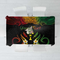 Personalised Kosrae Liberation Day Tablecloth Polynesian Tattoo and Plumeria Reggae Color LT03 Reggae - Polynesian Pride