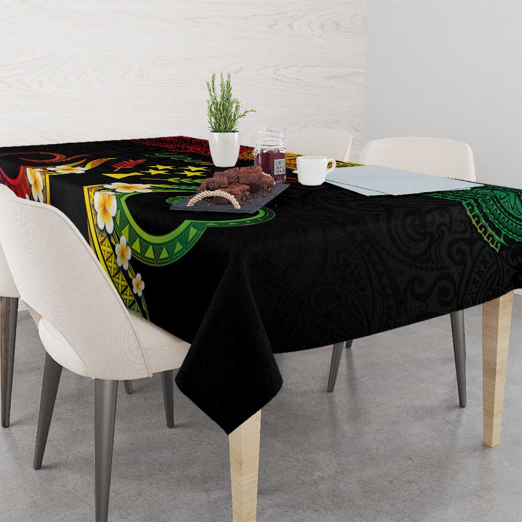 Personalised Kosrae Liberation Day Tablecloth Polynesian Tattoo and Plumeria Reggae Color LT03 - Polynesian Pride