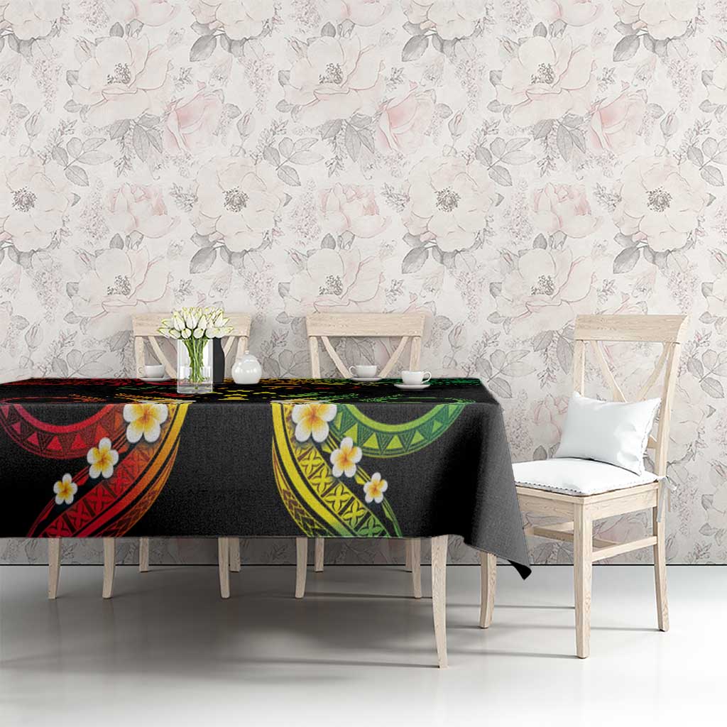 Personalised Kosrae Liberation Day Tablecloth Polynesian Tattoo and Plumeria Reggae Color LT03 - Polynesian Pride