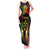 Personalised Kosrae Liberation Day Tank Maxi Dress Polynesian Tattoo and Plumeria Reggae Color