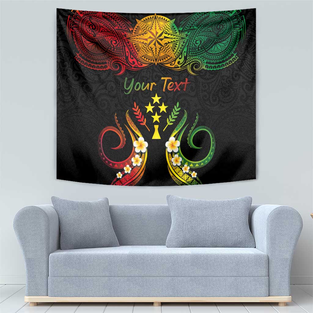 Personalised Kosrae Liberation Day Tapestry Polynesian Tattoo and Plumeria Reggae Color LT03 - Polynesian Pride