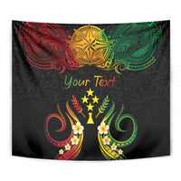 Personalised Kosrae Liberation Day Tapestry Polynesian Tattoo and Plumeria Reggae Color LT03 - Polynesian Pride