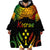 Personalised Kosrae Liberation Day Wearable Blanket Hoodie Polynesian Tattoo and Plumeria Reggae Color