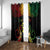 Personalised Kosrae Liberation Day Window Curtain Polynesian Tattoo and Plumeria Reggae Color