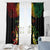 Personalised Kosrae Liberation Day Window Curtain Polynesian Tattoo and Plumeria Reggae Color