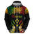 Personalised Kosrae Liberation Day Zip Hoodie Polynesian Tattoo and Plumeria Reggae Color