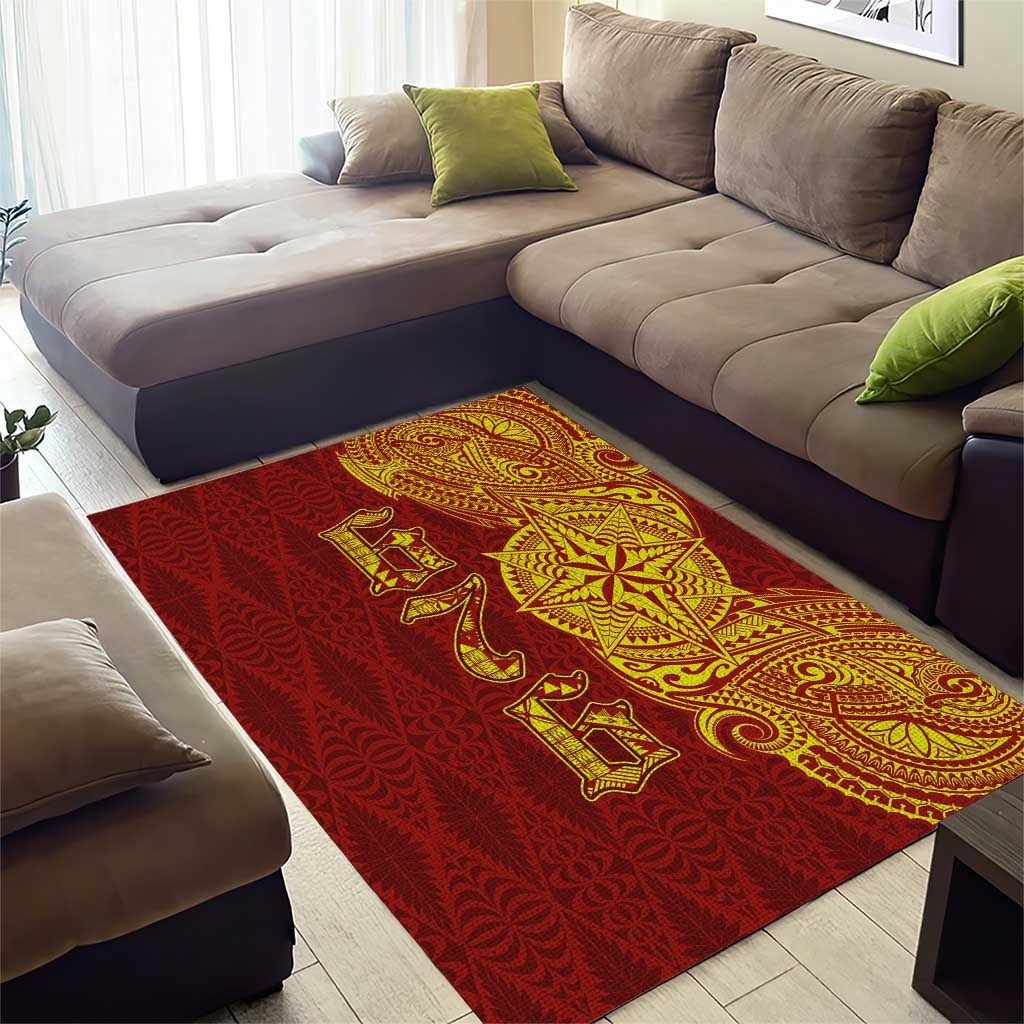 Tonga 676 Ngatu Tribal Tattoo Area Rug LT03 - Polynesian Pride
