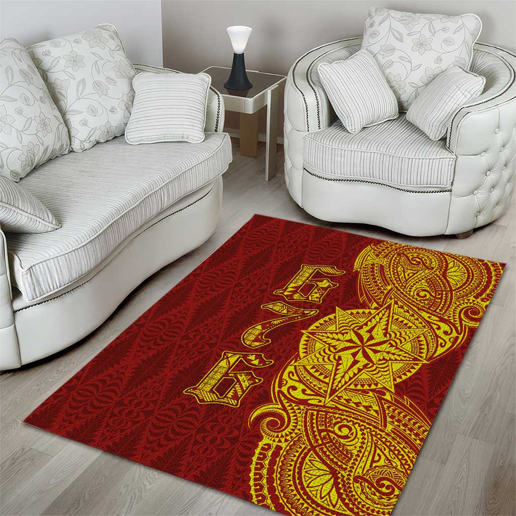 Tonga 676 Ngatu Tribal Tattoo Area Rug LT03 - Polynesian Pride