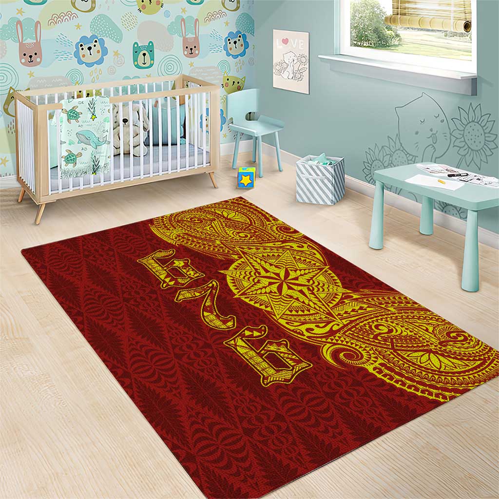 Tonga 676 Ngatu Tribal Tattoo Area Rug LT03 - Polynesian Pride