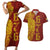 Tonga 676 Ngatu Tribal Tattoo Couples Matching Short Sleeve Bodycon Dress and Hawaiian Shirt