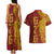 Tonga 676 Ngatu Tribal Tattoo Couples Matching Tank Maxi Dress and Hawaiian Shirt