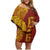 Tonga 676 Ngatu Tribal Tattoo Family Matching Off Shoulder Short Dress and Hawaiian Shirt