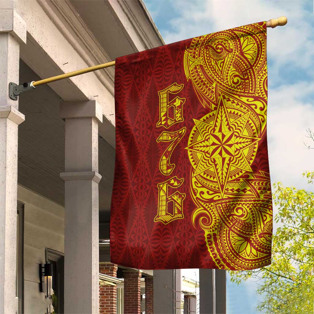 Tonga 676 Ngatu Tribal Tattoo Garden Flag LT03 House Flag Red - Polynesian Pride