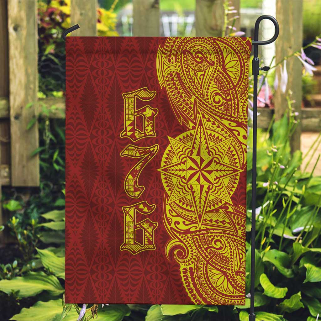 Tonga 676 Ngatu Tribal Tattoo Garden Flag LT03 Garden Flag Red - Polynesian Pride