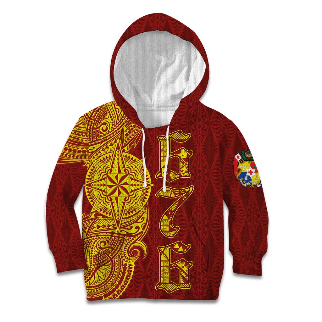 Tonga 676 Ngatu Tribal Tattoo Kid Hoodie LT03 Hoodie Red - Polynesian Pride