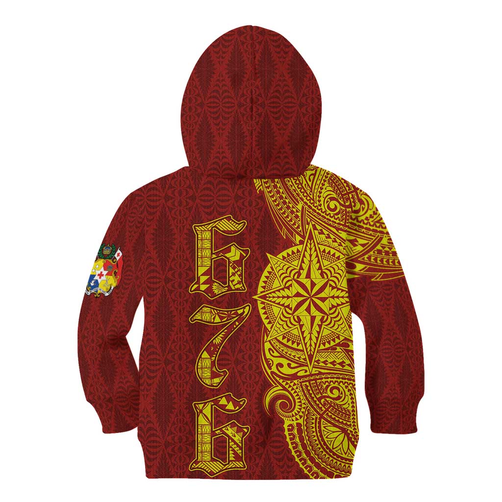 Tonga 676 Ngatu Tribal Tattoo Kid Hoodie LT03 - Polynesian Pride