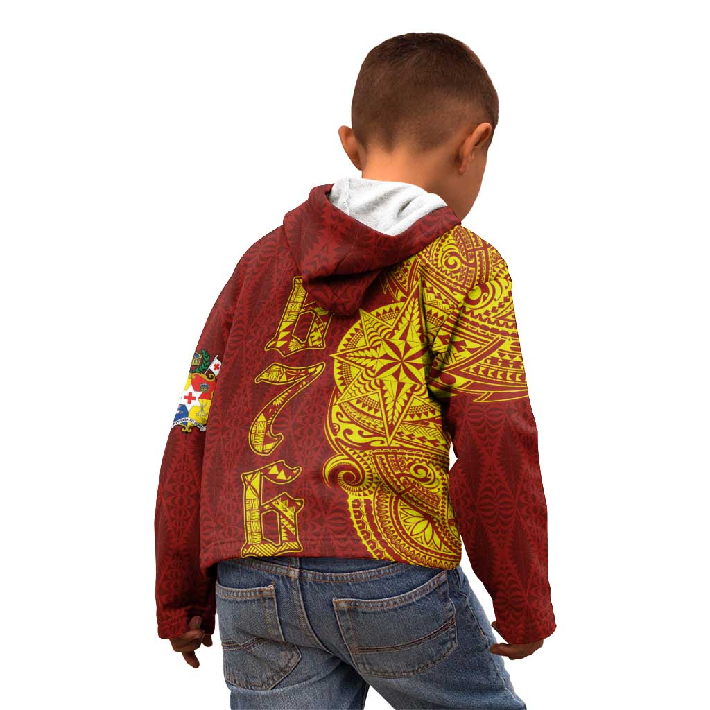 Tonga 676 Ngatu Tribal Tattoo Kid Hoodie LT03 - Polynesian Pride