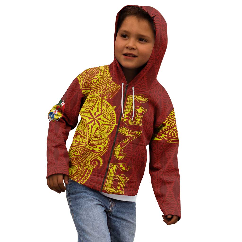 Tonga 676 Ngatu Tribal Tattoo Kid Hoodie LT03 - Polynesian Pride