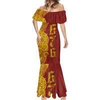 Tonga 676 Ngatu Tribal Tattoo Mermaid Dress LT03 - Polynesian Pride