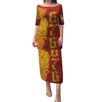 Tonga 676 Ngatu Tribal Tattoo Puletasi LT03 Long Dress Red - Polynesian Pride
