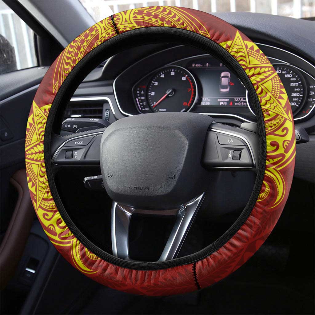 Tonga 676 Ngatu Tribal Tattoo Steering Wheel Cover LT03 - Polynesian Pride