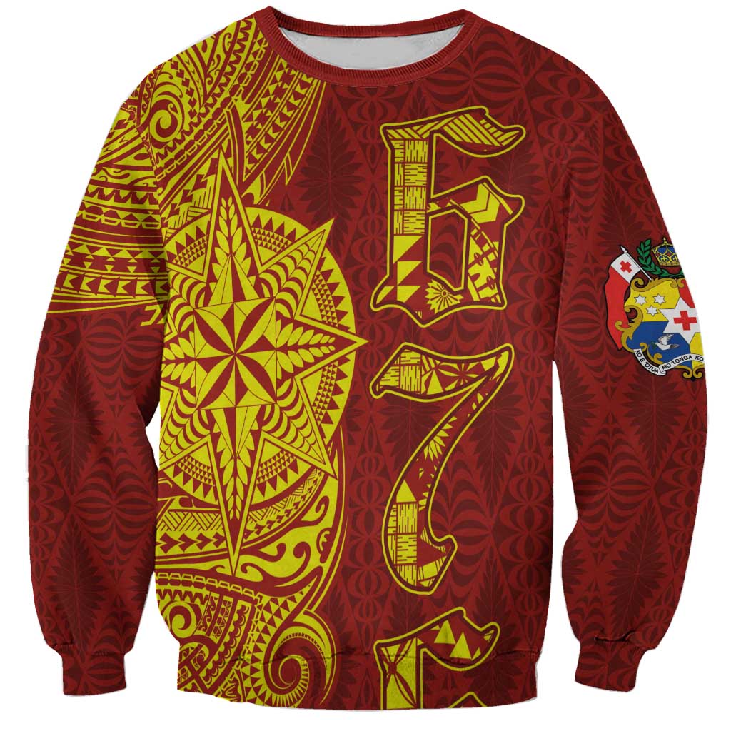 Tonga 676 Ngatu Tribal Tattoo Sweatshirt LT03 Unisex Red - Polynesian Pride