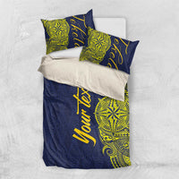 Personalised Tokelau Classic Ngatu Motifs Bedding Set LT03 US Twin 172cm x 218cm Blue - Polynesian Pride