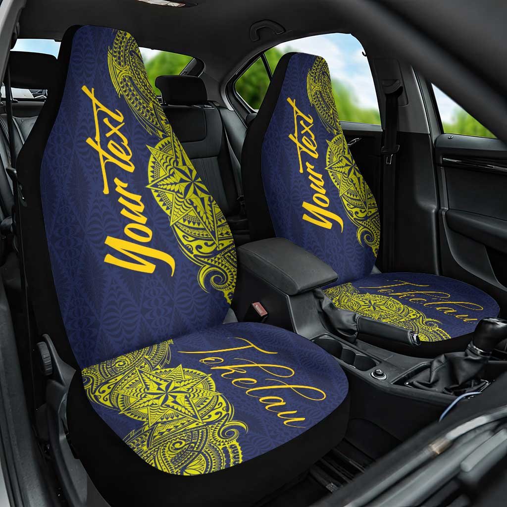 Personalised Tokelau Classic Ngatu Motifs Car Seat Cover LT03 One Size Blue - Polynesian Pride
