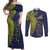 Personalised Tokelau Classic Ngatu Motifs Couples Matching Off Shoulder Maxi Dress and Long Sleeve Button Shirt