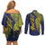 Personalised Tokelau Classic Ngatu Motifs Couples Matching Off Shoulder Short Dress and Long Sleeve Button Shirt