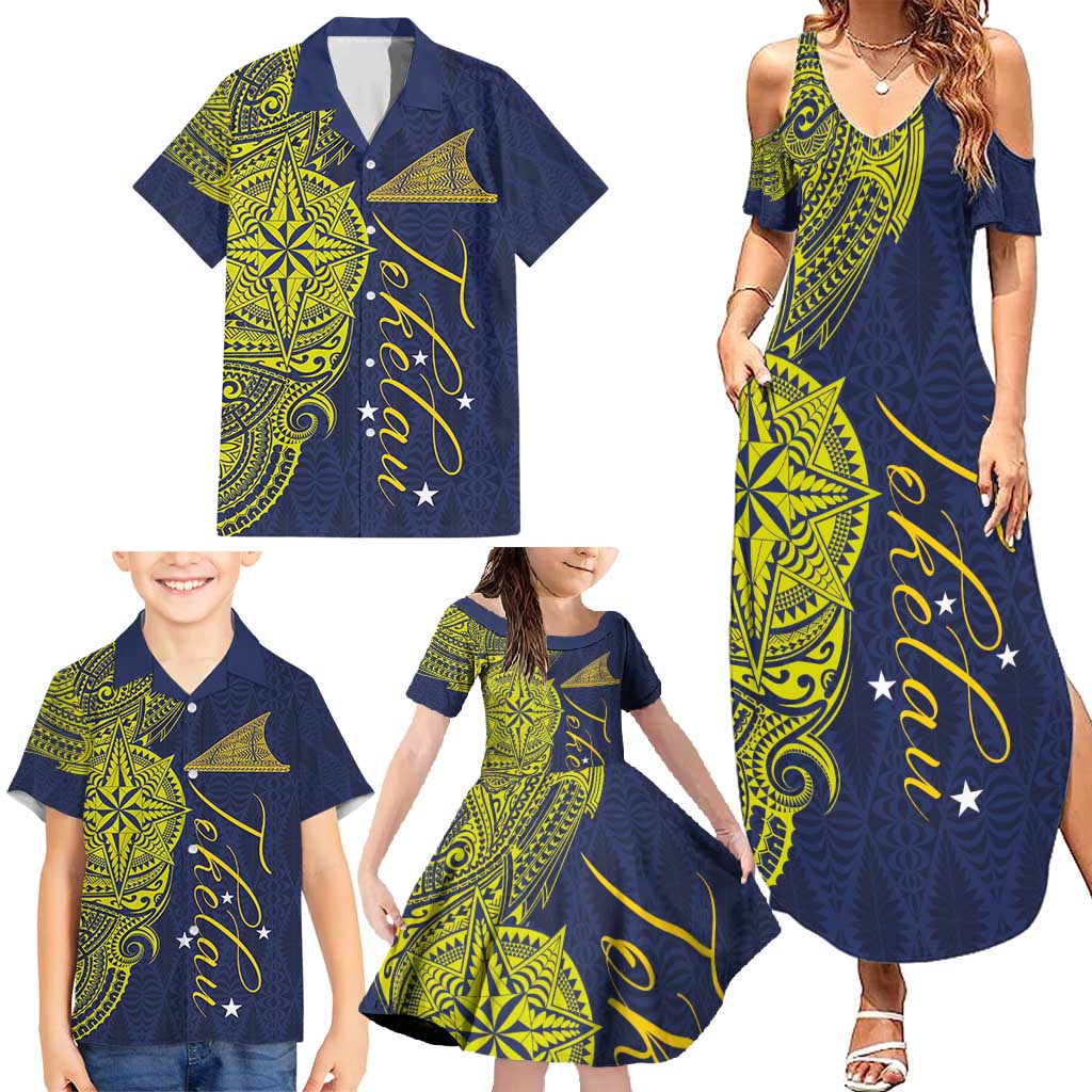 Personalised Tokelau Classic Ngatu Motifs Family Matching Summer Maxi Dress and Hawaiian Shirt