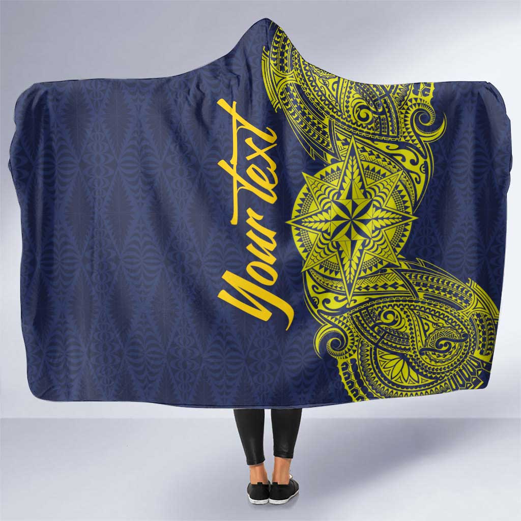 Personalised Tokelau Classic Ngatu Motifs Hooded Blanket