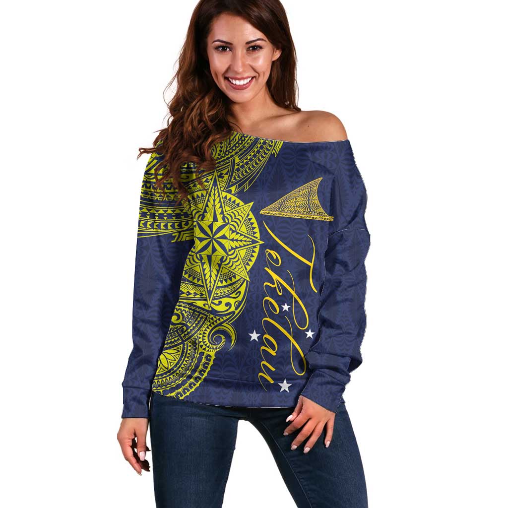 Personalised Tokelau Classic Ngatu Motifs Off Shoulder Sweater