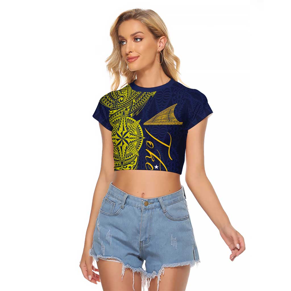 Personalised Tokelau Classic Ngatu Motifs Raglan Cropped T Shirt